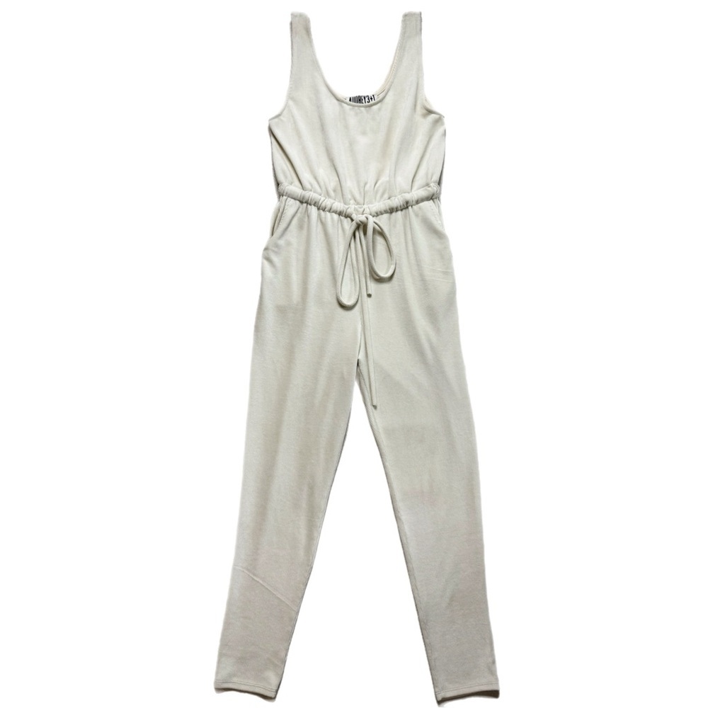 Audrey 3+1 Cream Corduroy Stretch Jumpsuit S